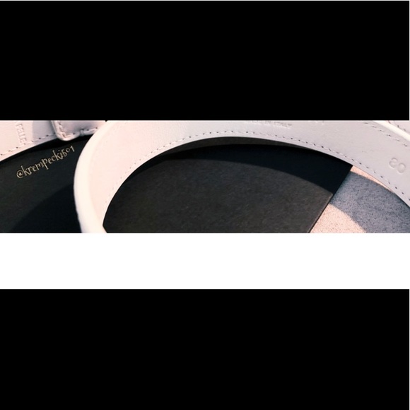 🎁giuseppe zanotti NEW white leather designer BBB logo buckle belt - Picture 10 of 10